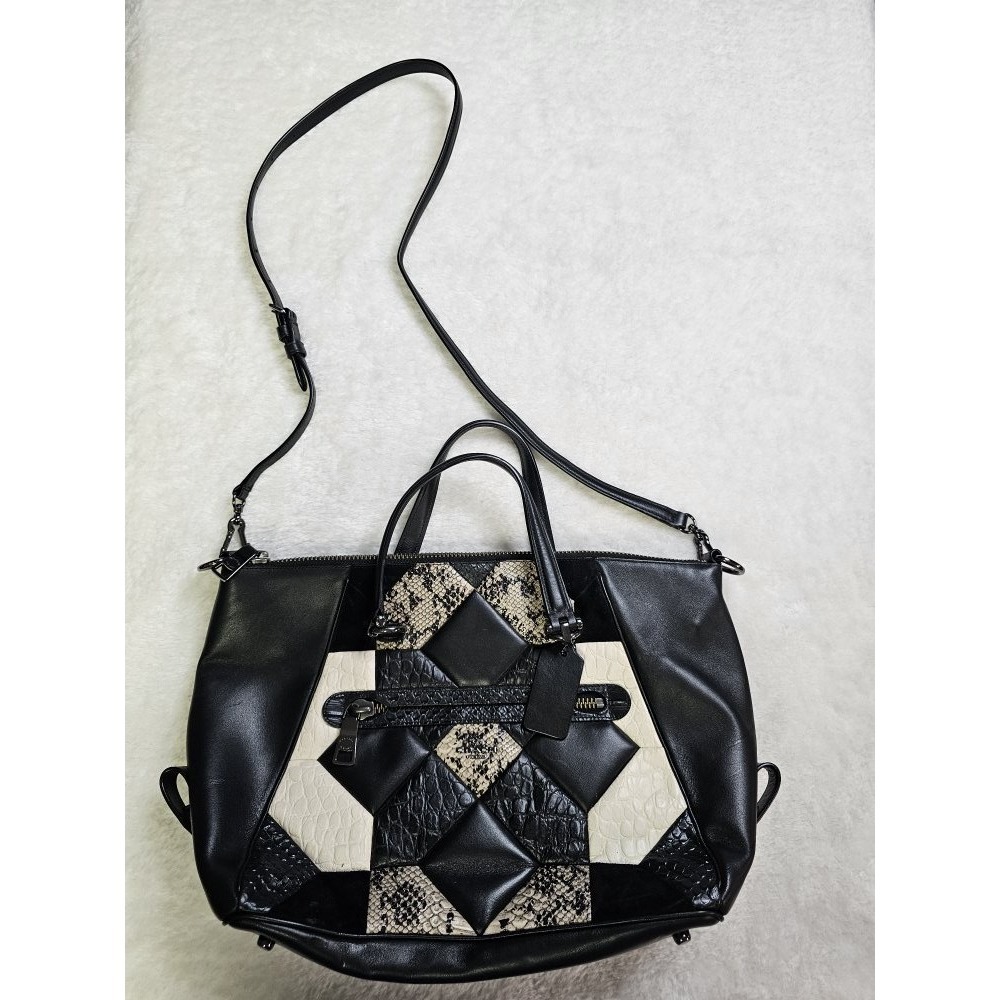 Coach Canyon Quilt Primrose Satchel In Exotic Embossed Leather 38295
